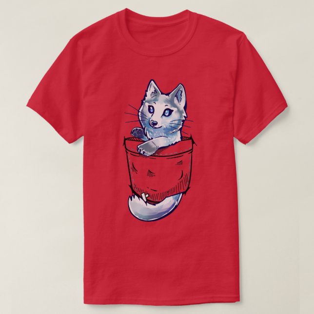 Camiseta Pocket Cute Marble Fox (Diseño del anverso)