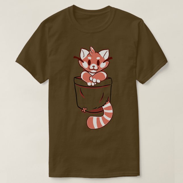 Camiseta Pocket Cute Red Panda (Diseño del anverso)