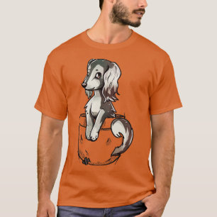 Camiseta Pocket Cute Saluki Dog
