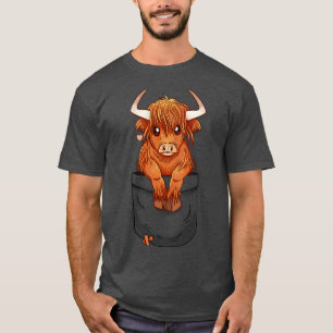 Camiseta Pocket Cute Scottish Highland Cow
