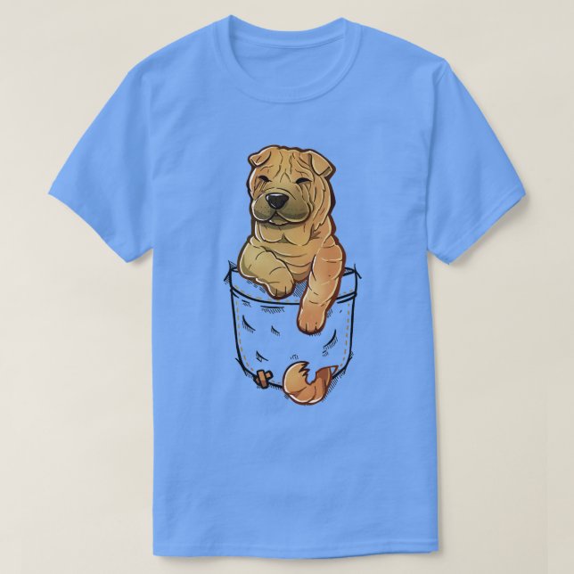Camiseta Pocket Cute Shar Pei Dog (Diseño del anverso)