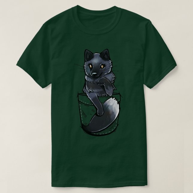 Camiseta Pocket Cute Silver Fox (Diseño del anverso)