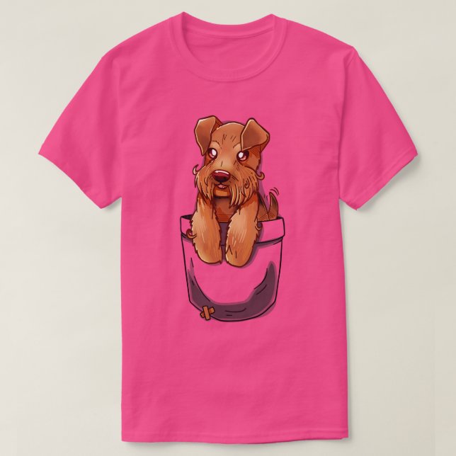 Camiseta Pocket Cute Welsh Terrier Dog (Diseño del anverso)