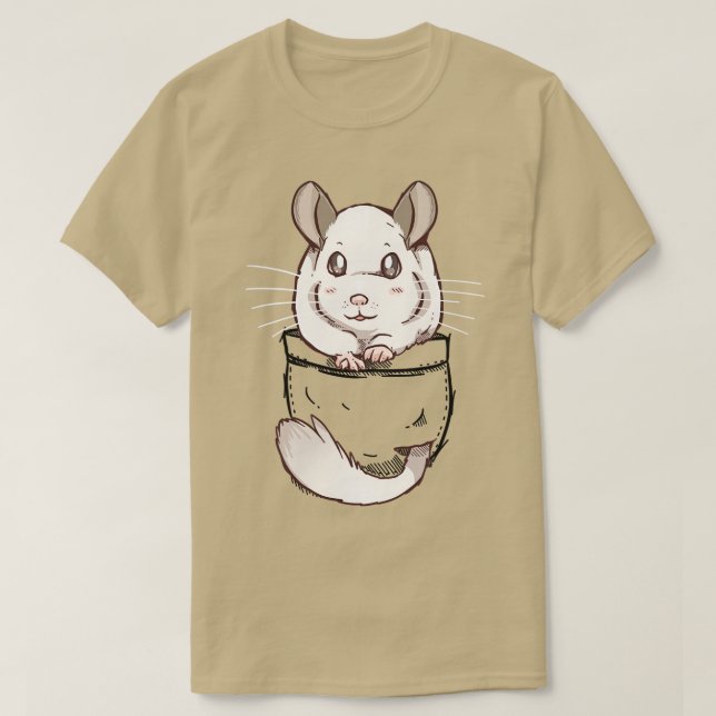 Camiseta Pocket Cute White Chinchilla (Diseño del anverso)