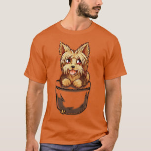 Camiseta Pocket Cute Yorkshire Terrier Puppy