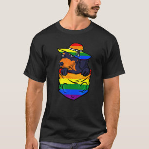 Camiseta Pocket Dachshund Lgbt Q Doxie Perro Orgullo Gay Ra