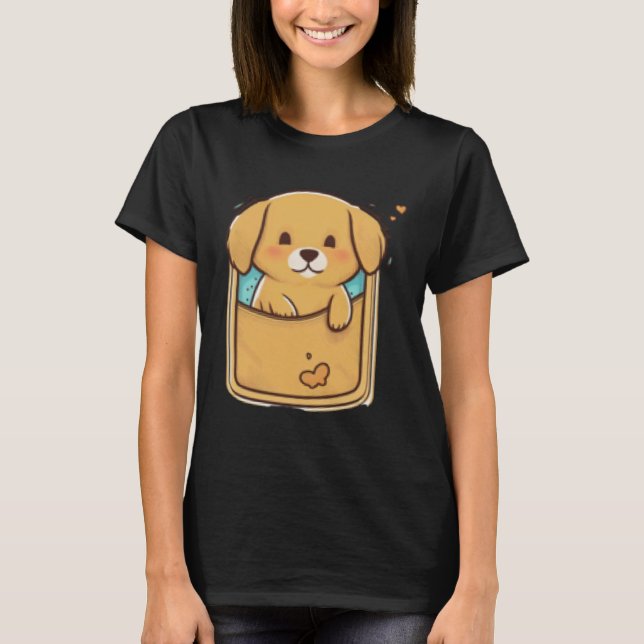 Camiseta Pocket Dog Golden Retriever Dog in your Pocket  2 (Anverso)