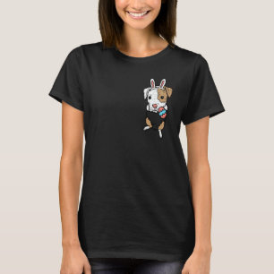 Camiseta Pocket Easter Pitbull Bunny Pittie Perro Mujeres K