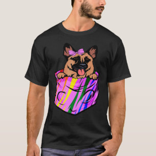 Camiseta Pocket German Shepherd Lgbt Q Perro Gay Pride Rain