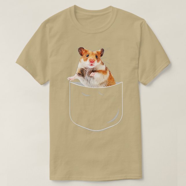 Camiseta Pocket Hamster , Divertido Hámster En Bolsillo Reg (Diseño del anverso)