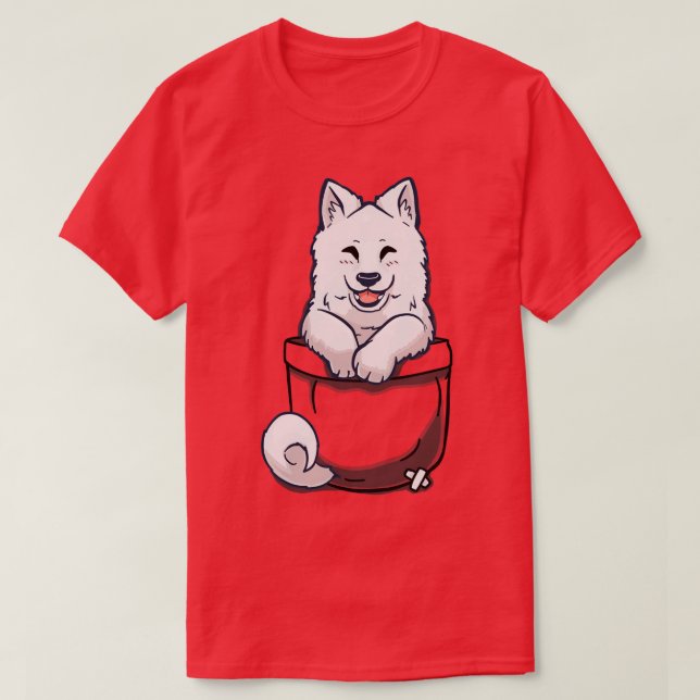 Camiseta Pocket Samoyed (Diseño del anverso)