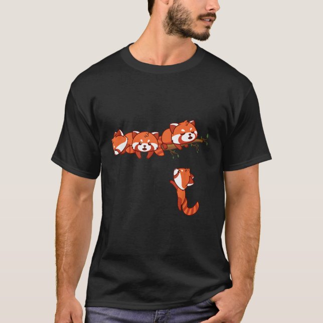 Camiseta Pocket Series Red Panda Jugando al Oso Animal (Anverso)