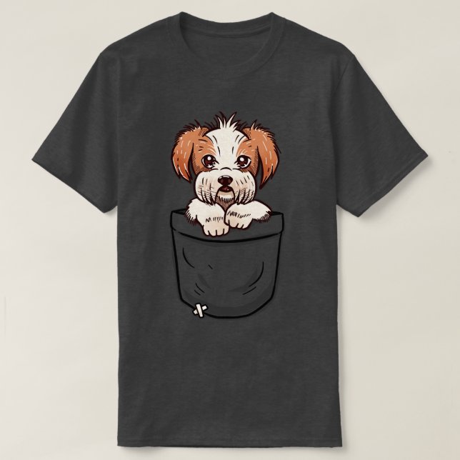 Camiseta Pocket Shih Tzu (Diseño del anverso)