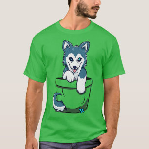 Camiseta Pocket Siberian Husky
