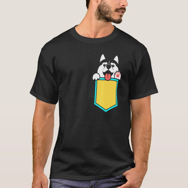 Camiseta Pocket Siberian Husky (Anverso)