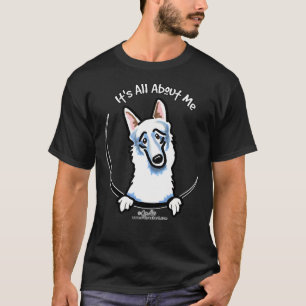 Camiseta Pocket White German Shepherd's All About Me