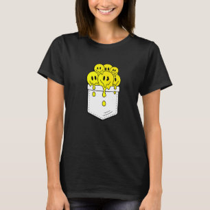 Camiseta Pocket Yellow Smile Rodea El Gráfico De La Felicid