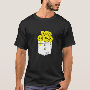 Camiseta Pocket Yellow Smile Rodea El Gráfico De La Felicid