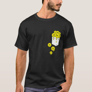 Camiseta Pocket Yellow Smile Rodea El Gráfico De La Felicid