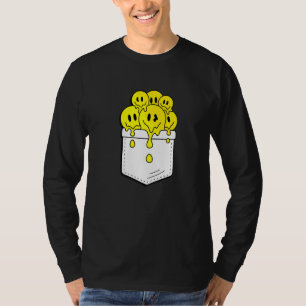 Camiseta Pocket Yellow Smile Rodea El Gráfico De La Felicid