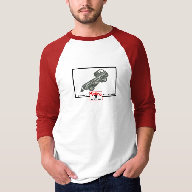 Camiseta Poco raglán rojo de la manga del carro 3/4 - (Anverso)