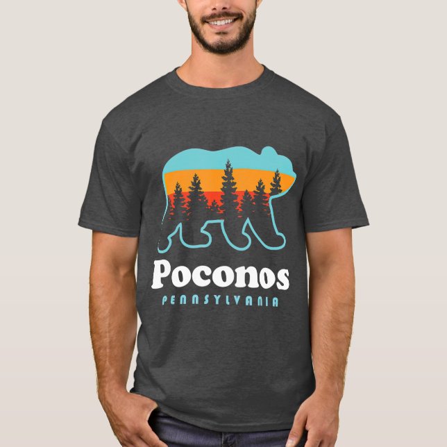 Camiseta Poconos Pennsylvania Bear Sunset (Anverso)