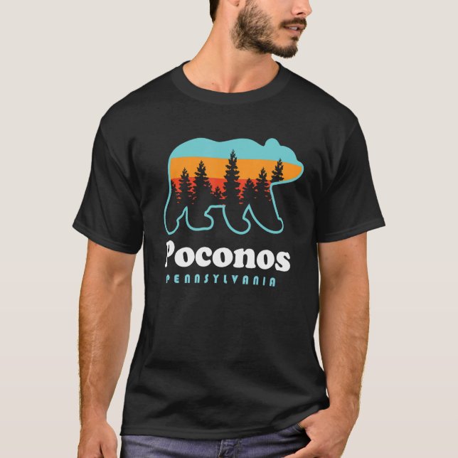 Camiseta Poconos Pennsylvania Bear Sunset Vacation (Anverso)