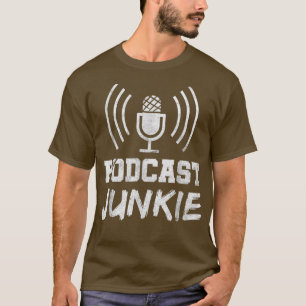 Camiseta Podcast Bloguero de podcasts sobre micrófono para