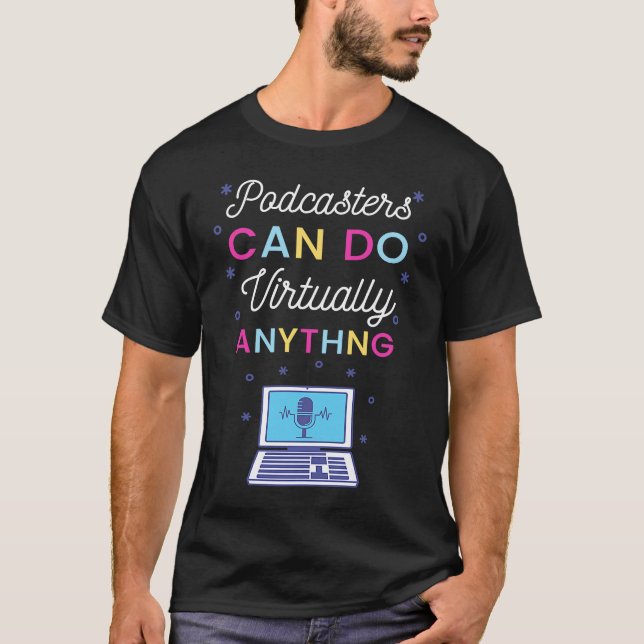 Camiseta Podcast Host Virtual Podcaster Micrófono (Anverso)