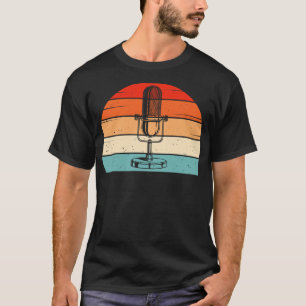 Camiseta Podcast Radio Micrófono Podcaster Retro Sun