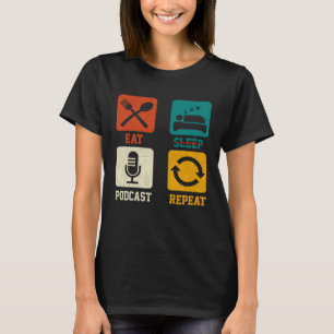 Camiseta Podcast retro Epa Sleep Repetir Podcaster Podcasti