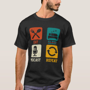 Camiseta Podcast retro Epa Sleep Repetir Podcaster Podcasti