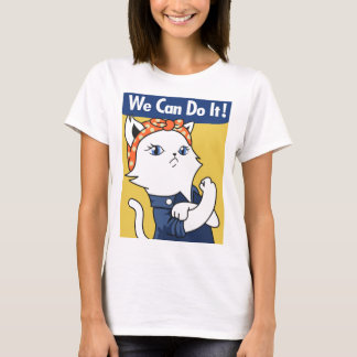 Camiseta ¡Podemos Hacerlo! El gato blanco Rosie the Riveter