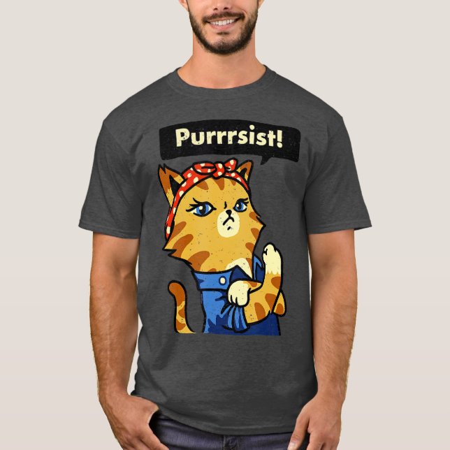 Camiseta Podemos hacerlo, mujeres amantes del gato marchan  (Anverso)