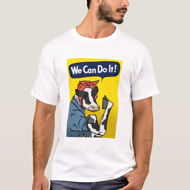 Camiseta ¡Podemos hacerlo! Rosie la vaca del vegano del (Anverso)