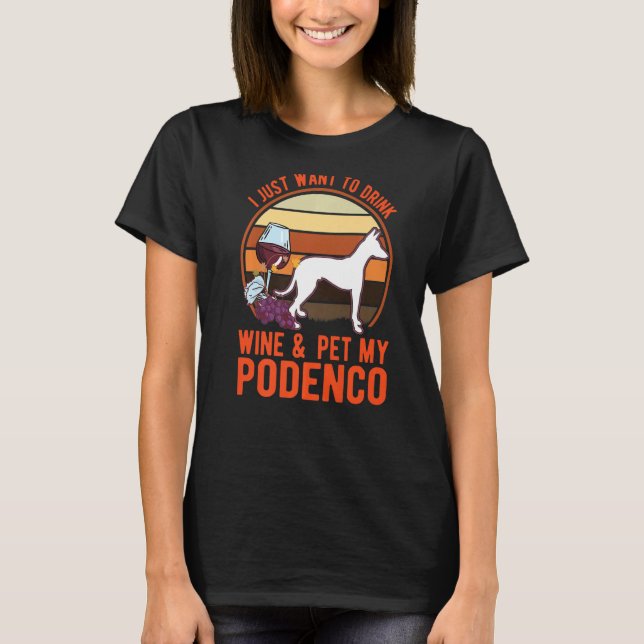 Camiseta Podenco And Wine Ibizan Hound Podenco   (Anverso)