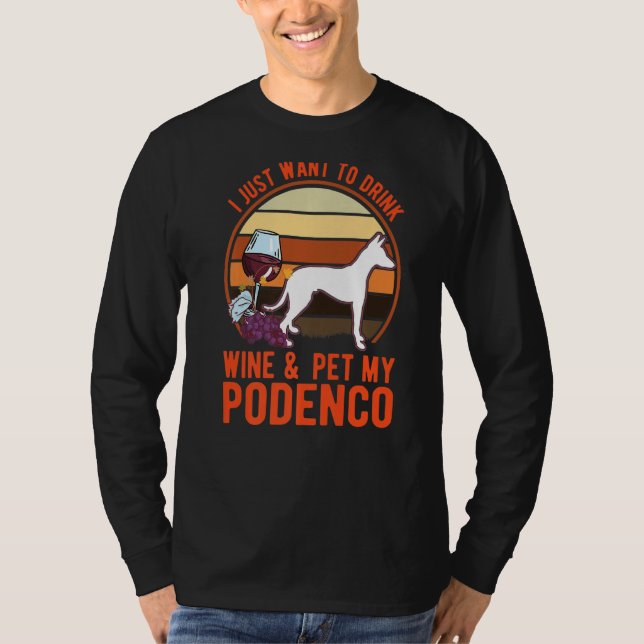 Camiseta Podenco And Wine Ibizan Hound Podenco   (Anverso)