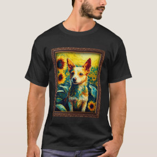 Camiseta Podengo Portugués Pequeño Pintando Girasol Flujo