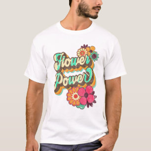 Camiseta Poder 60s 70s Hippie Retro