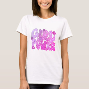 Camiseta Poder Chica de leopardo púrpura