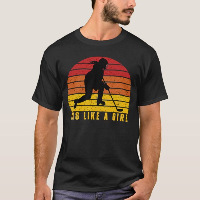 Camiseta Poder chica en el hielo Sk8 como una chica de hock (Anverso)