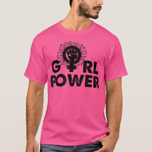 Camiseta Poder chica Feminismo , Tee de flor de eslogan pro