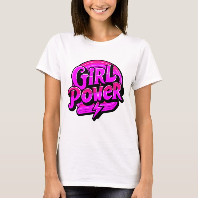 Camiseta "Poder Chica" feminista (Anverso)