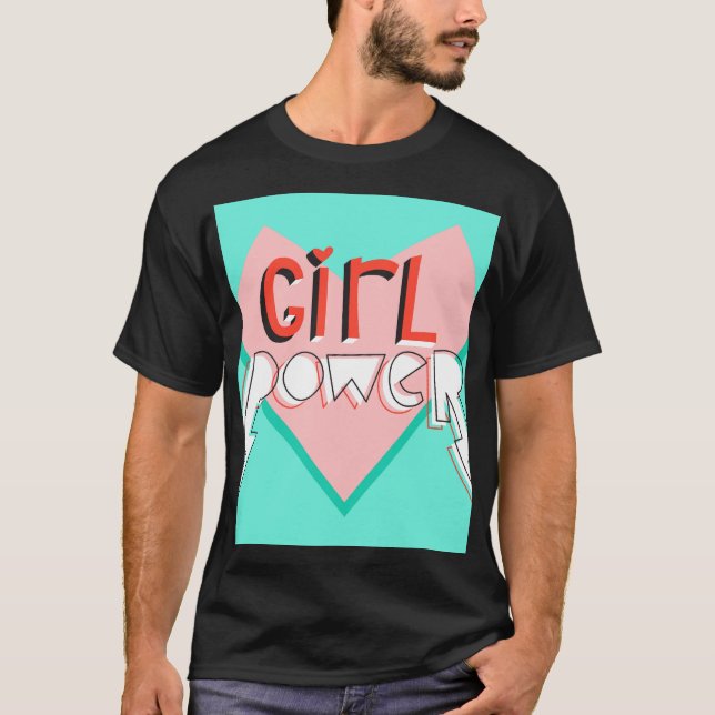 Camiseta Poder chica: Lema gráfico lindo (Anverso)