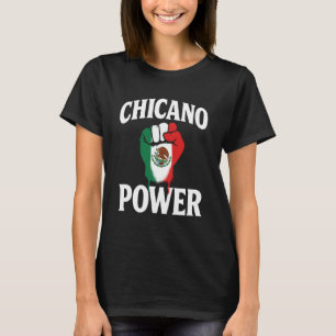 Camiseta Poder Chicano Bandera Mexicana México Marrón Latin