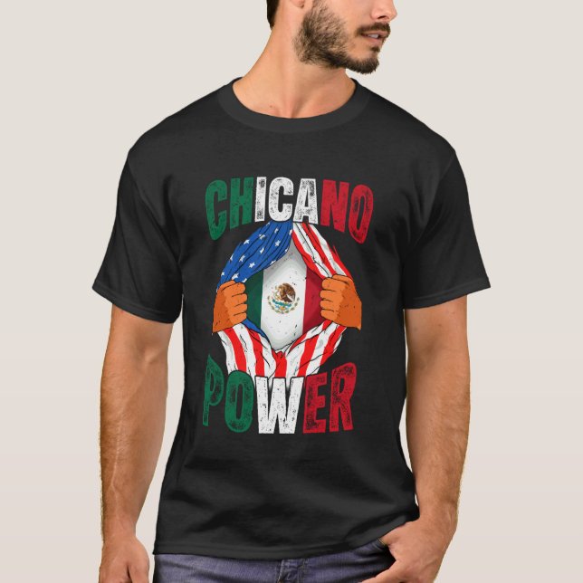 Camiseta Poder Chicano Día de la Independencia de México Ba (Anverso)