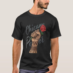 Camiseta Poder Chicano Puño Levantado u2013 Herencia Mexica