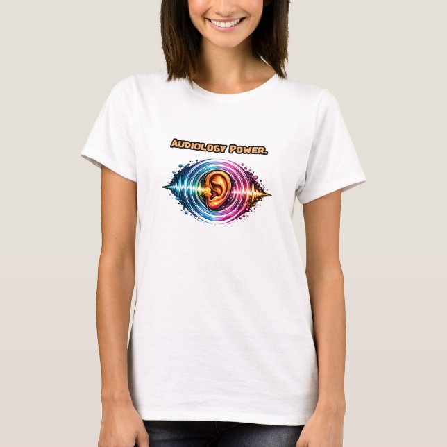 Camiseta Poder de Audiología: Diseño de defensor de la salu (Anverso)
