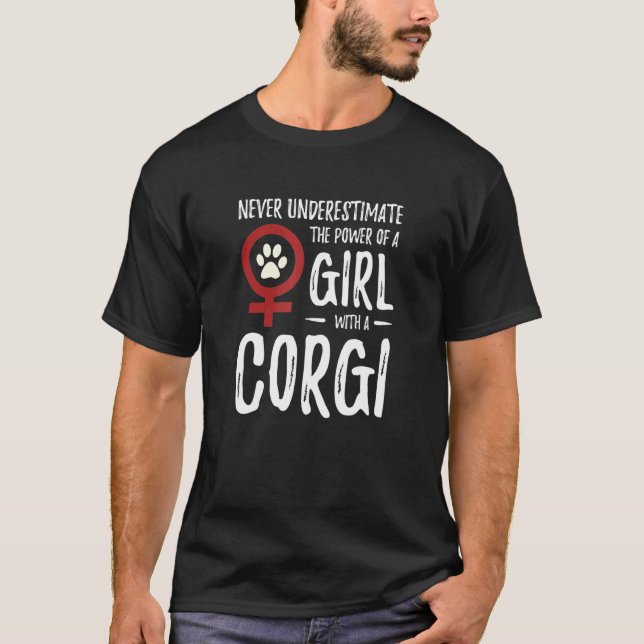 Camiseta Poder De Chica Corgi Feminista Mamá Perro (Anverso)