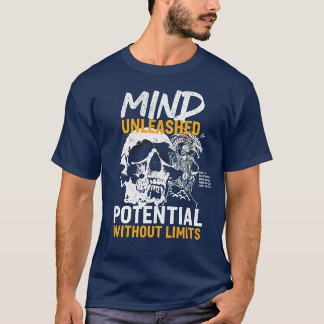 Camiseta Poder de Dragón de Cráneo Mentalidad Oscura Desata (Anverso)